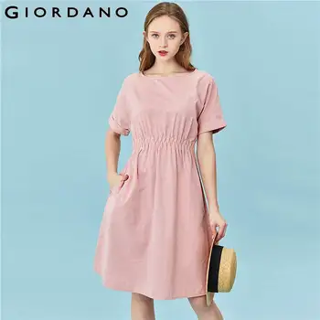 

Giordano Women Crewneck elastic waist short-sleeve dress