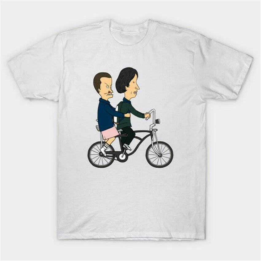 Белая футболка с принтом Beavis и Butthead как El Mike странно глупая забавная