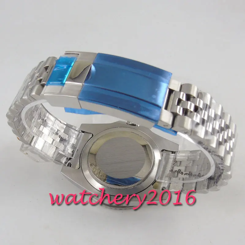40mm sapphire glass Watch Case jubilee strap fit miyota 8215 821A 8205 Movement
