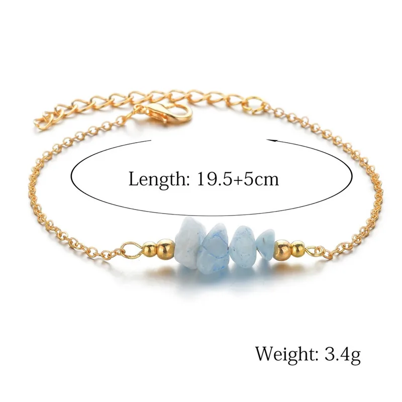 Gold Irregular Natural Stone Bracelets& Bangles for Women Crystal Bracelets Jewelry Bijoux Party Gift