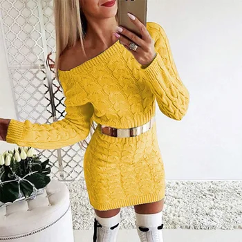 

Knit Autumn Winter Long Sweater Woman No Sash Womens Sweaters 2019 Winter Plus Size Pullover Vestido Tops