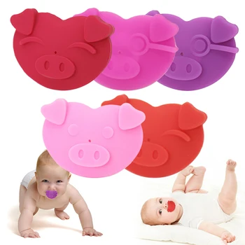 

Cute Baby Pacifiers Food Grade Silicone Nipple Teethers Pig Nose Silicone Nipple For Toddlers Infant Pacifiers Funny Toys