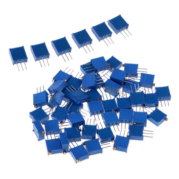 

50 Pcs 10 Ohm- 20K Ohm 3296W Trimmer Trim Pot Potentiometer Resistor Kit