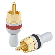 

Audio Jack RCA Plug Speakon Connectors Copper Gold Plated For Soldering 5mm Speaker Cable Socket Terminals Male Wire Connector