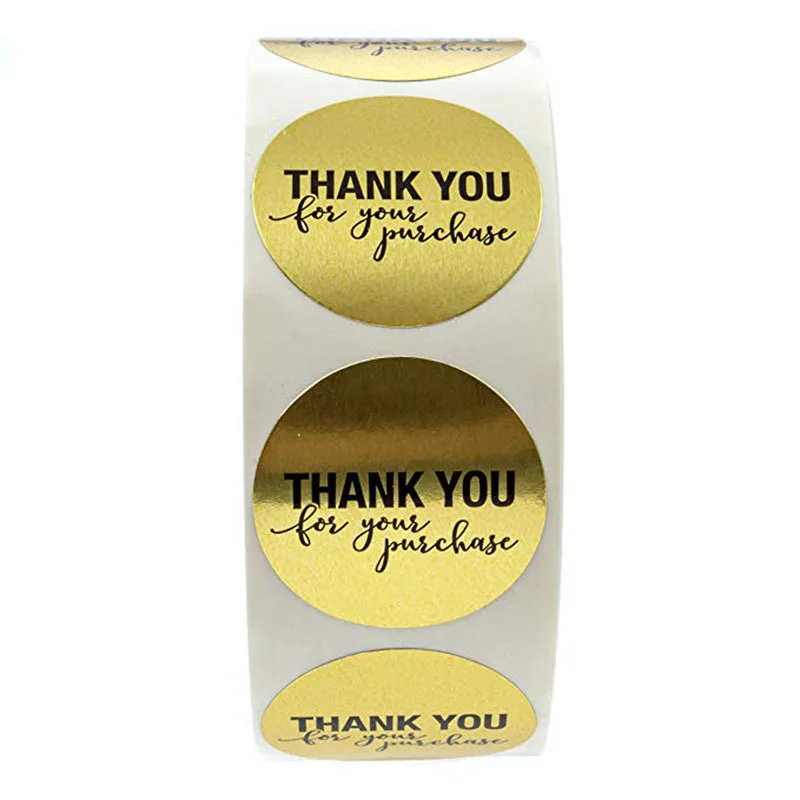 500 шт/рулон золота спасибо за покупку наклейки круглые уплотнительные наклейки s коробка для выпечки декоративные принадлежности посылка этикетка 2,5 см