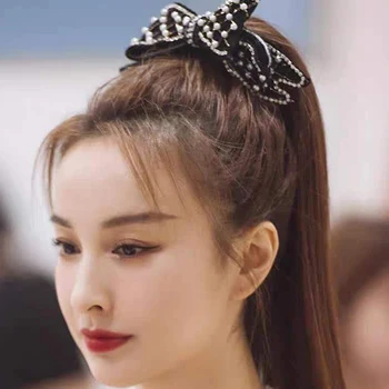 

Korean fashion personality rhinestone crystal pearl star Wu Xin same style hairpin street shot gift lady hairpin 732