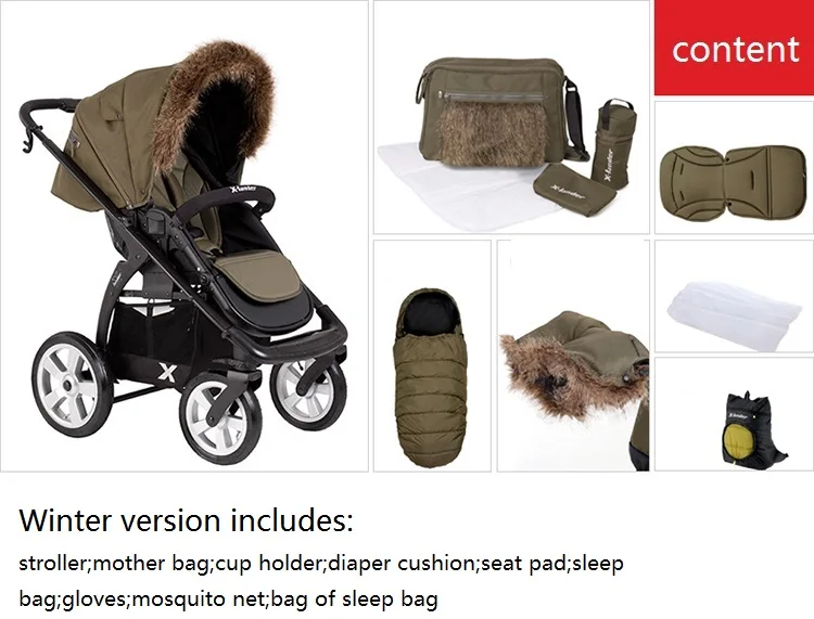 Заводская оригинальная Роскошная детская коляска зимняя kinderwagen 2 в 1