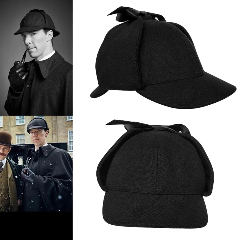 Sherlock Holmes Hat Unisex Winter Wool Berets For Men Deerstalker Big head circumference British Wome Detective Hat BLM77