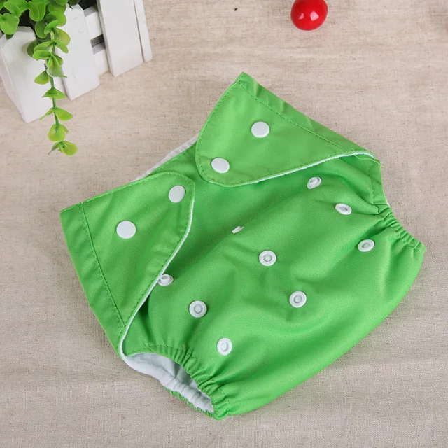 Экологичные тканевые подгузники, Регулируемые Многоразовые подгузники, мягкие чехлы для маленьких мальчиков и девочек, моющиеся подгузники для детей 0-2 лет, 3-15 кг - Цвет: Зеленый
