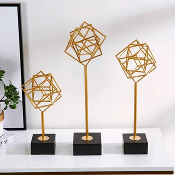 

Modern minimalism Metal Ornaments Crafts Decoration Hotel Livingroom Fengshui Table Figurines Office Accessories Decor art