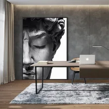 Escultura de cabeza de David, carteles e impresiones nórdicos en blanco y negro, arte de pared, pinturas en lienzo, imágenes, decoración del hogar para sala de estar
