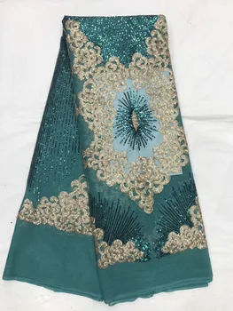 

Nigerian Lace Fabrics 2019 latest Embroidery Net Fabrics, Green Sequins Lace Fabric, French Wedding Lace Fabric JL2858