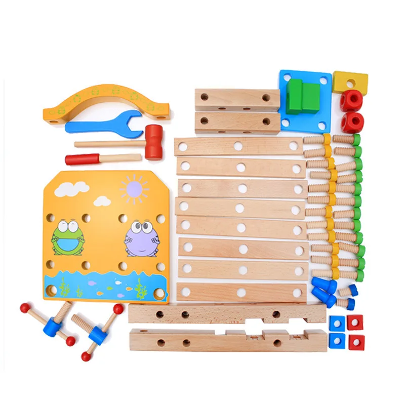 

Wooden Multi-functional Lu Ban Chair Nut Combination Disassembly Tool yi tai Children Assembled Work Chair Toy