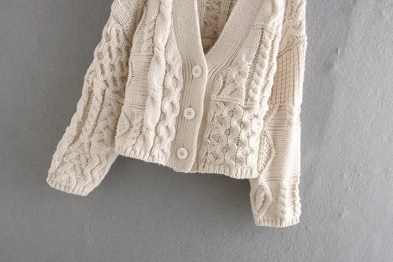 Увядшие зимние cardiagns свитера для женщин английский стиль Простой Винтаж бежевый цвет однобортный негабаритных Вязание кардиганы