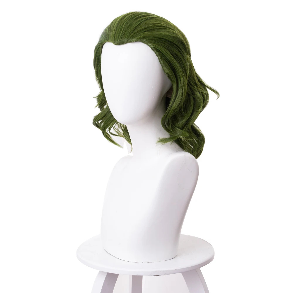 Joker Movie Clown Batman Joker Wig Cosplay Joaquin Phoenix Curly Green Synthetic Hair Men Halloween Costume For Women CS036