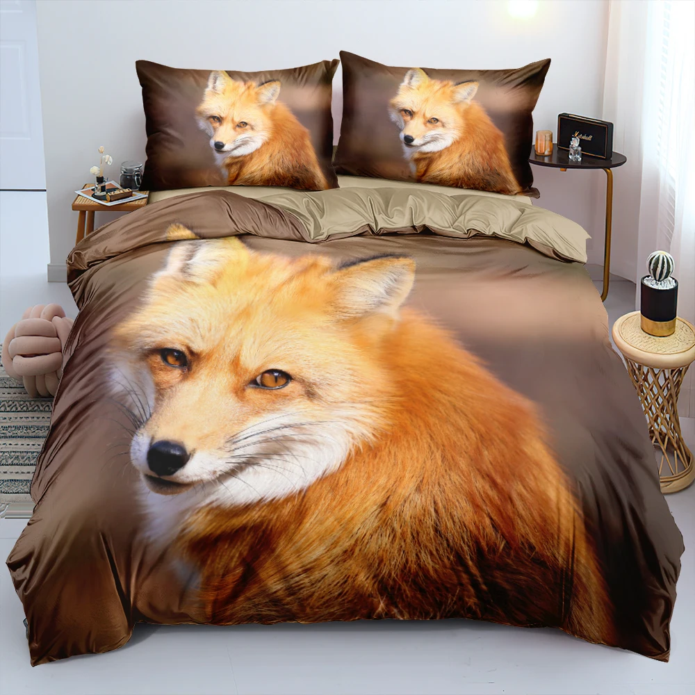 HD Fox Bedding Set Custom Design Quilt/Blanket Cover Twin Queen King Size 173x230cm Luxury Bed Linen Fashion Home Textile | Дом и сад