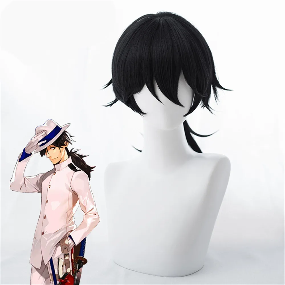 Game Fate/Grand Order FGO Sakamoto Ryoma Cosplay Wigs Long Black Costume Wig Heat Resistant |