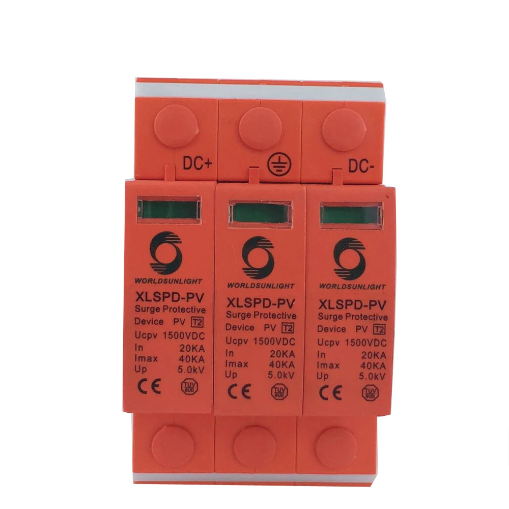 TUV Surge Protective Device SPD DC 3P 1000V 1500V 20KA~40KA Protection Arrester House Din Rail Solar Protector | Строительство и