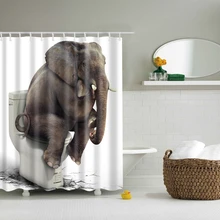 3D мультфильм напечатанный Индийский Слон полиэстер занавеска для душа водонепроницаемый для дома для ванной для душа занавеска s с 12 крючками
