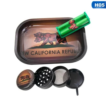 

Zinc Alloy Tobacco Grinder Set Includes Herb Rolling Tray + 4 Layer Metal Tobacco Grinder + Plastic Adjusting Rolling Mill