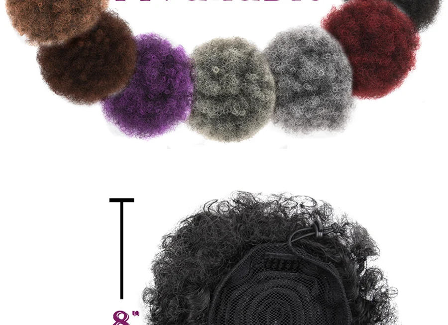 Alileader Synthetic New Kinky Hair Bun Claw Clip Ponytail Hair Extensions Drawsting Short Ponytail Fluffy Afro Short Hair Buns 15 Alileader Synthetic New Kinky Hair Bun Claw Clip Ponytail Hair Extensions Drawsting Short Ponytail Fluffy Afro Short Hair Buns