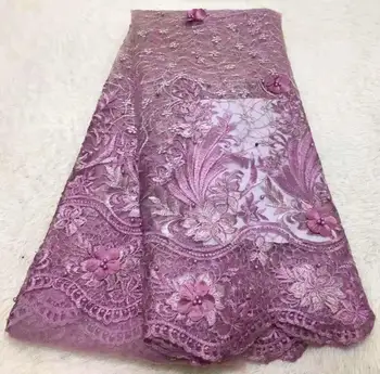 

Ona African Lace Fabric 2019 High Quality Nigerian Lace Fabrics With Beads Embroidery French Tulle Lace Fabric for Wedding