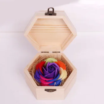 

Wooden Soap Box Flower Rose Small Wooden Box Gift Wood Soap Case Valentine Day Handmade Flower HKS99