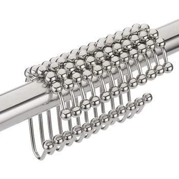 

Shower Curtain Hooks, Metal Shower Curtain Rings Hooks for Bathroom Shower Rods Curtains,Set Of 12