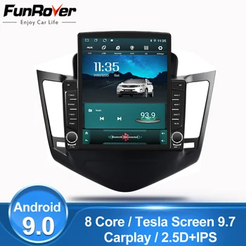 

FUNROVER IPS Tesla 9.7" 8 cores Car Radio Multimedia autoradio Player Navigation GPS For Chevrolet Cruze 2009-2014 2din navi dvd