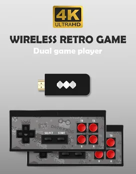 

DATA 4K HDMI Y2 Video Game Console Built in 568 Classic Games Mini Retro Console Wireless Controller HDMI Output Dual Players