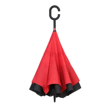 

Double-layer Inverted Umbrella Windproof UV-Resistant C-handle Car Self-Supporting Upside-down Umbrella Golf Umbrella