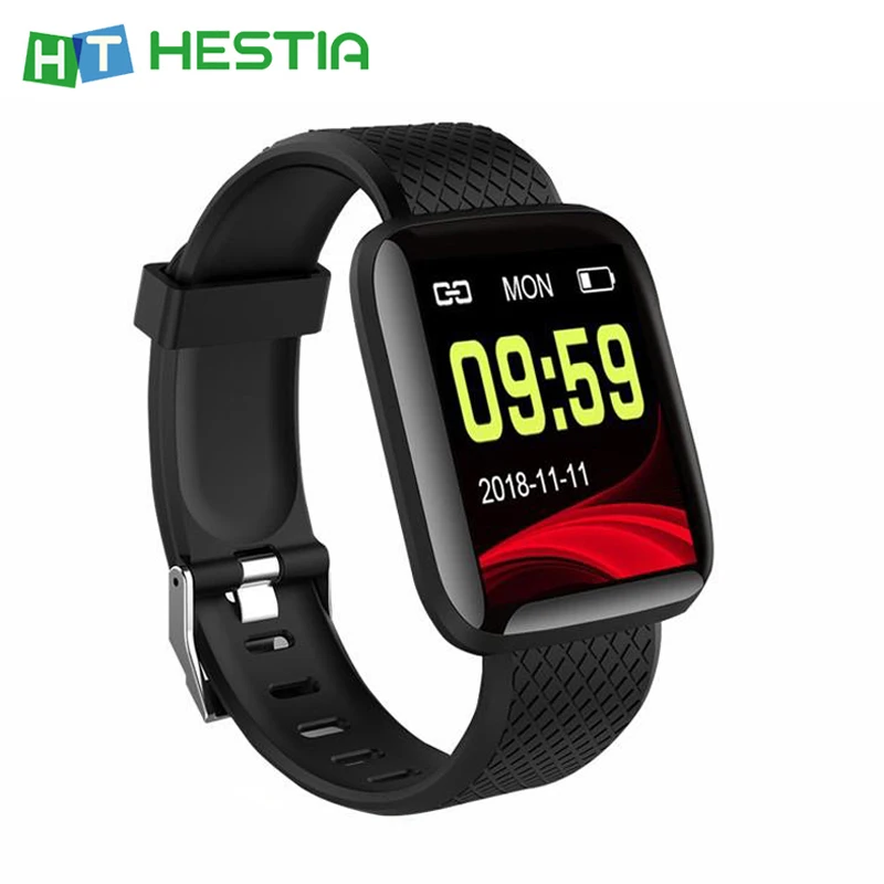 

116 Plus Smart Bracelet Pedometer Outdoor Sports Touch Wristband 150mAh Large Capacity 15 Days Standby Time Heart rate Monitor