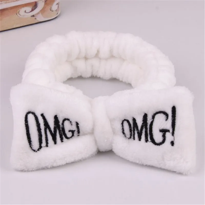 Make Up Beauty Hairbands Wash Face Headband Women/'s Bow Hairband OMG Letters