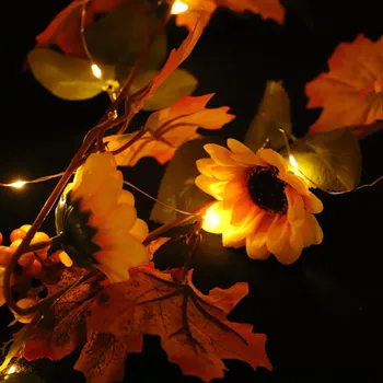 

1.8M 20LED Pumpkin Maple Leaves String Lights Battery Operated for Outdoor Valentine Party Wedding Halloween Holiday Decoration