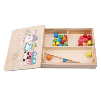

Kids Clip Ball Toy Table Play Games Beads Materials Wooden Montessori Educational Toys For Children