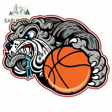 EARLFAMILY 13cm x 10cm Bad Dog with Basketball Icon Car Stickers JDM Vinyl Window DIY Fine Decal Car Assessoires Motorcycle Oem
