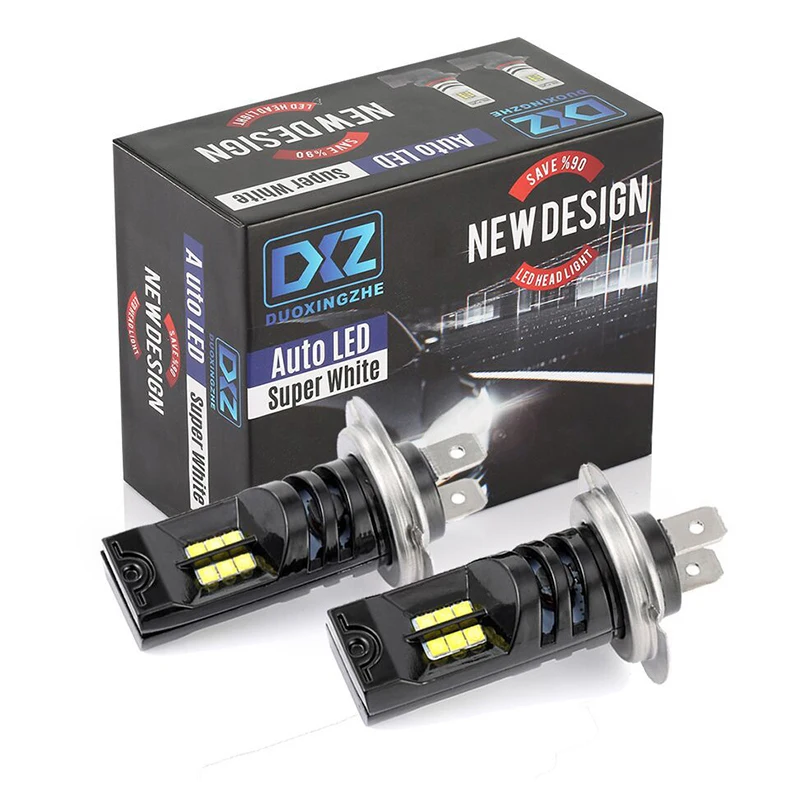 2 шт. 1200LM H7 Автомобильный светодиодный противотуманные фонари 12SMD 2525 6500K 60W 12V Белый фары дальнего света для авто