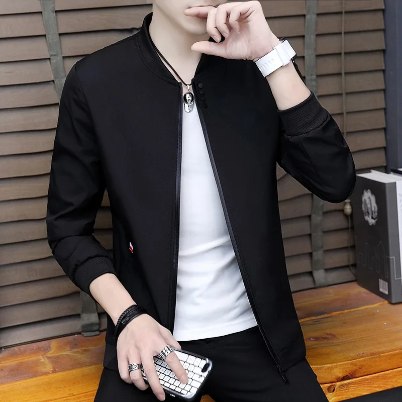 

Spring And Autumn MEN'S Coat Korean-style Slim Fit Gown Casual Jacket Trend Handsome Clothes Baseball Uniform Students Men'S Wea