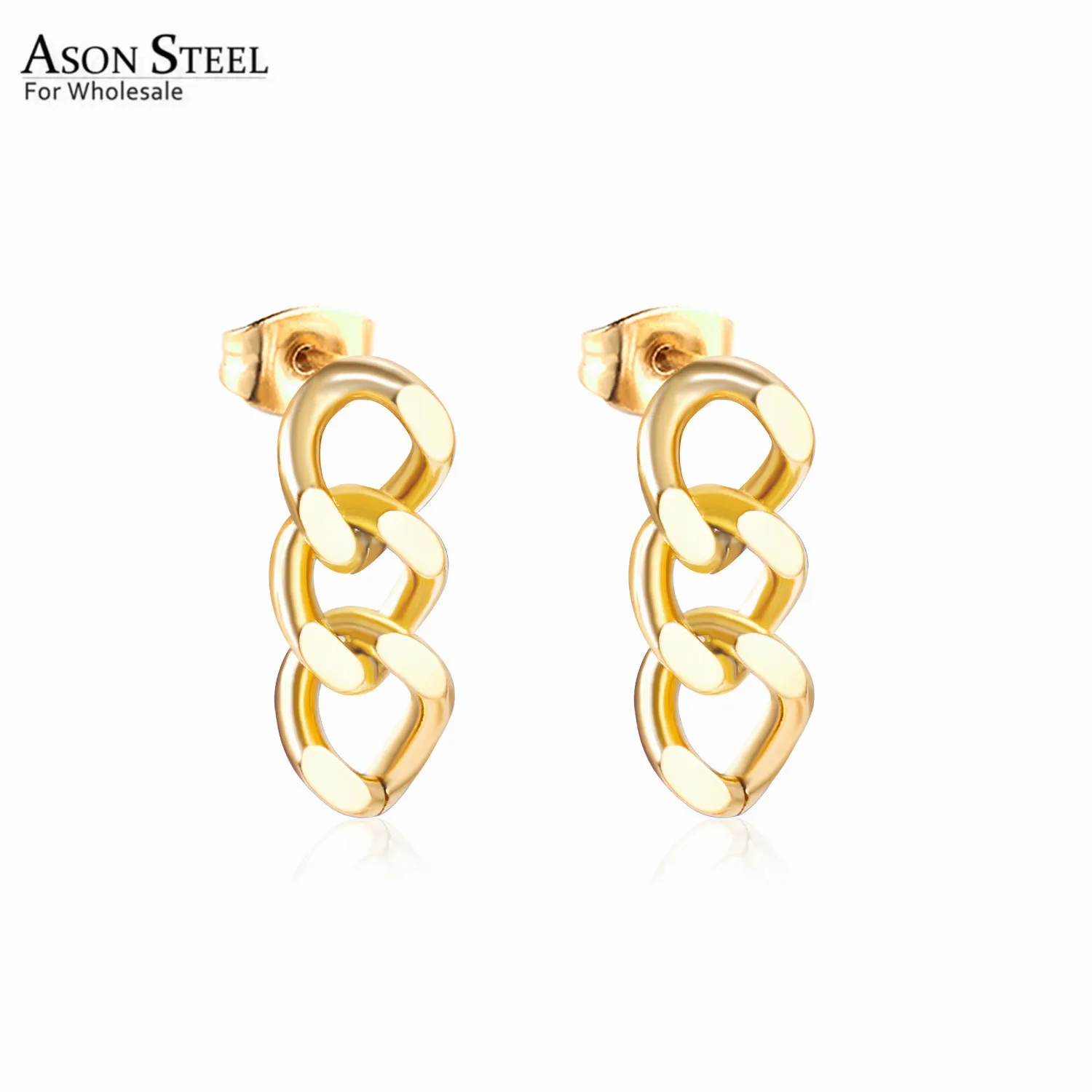 Серьги-гвоздики ASONSTEEL из нержавеющей стали 316L золотого/серебряного цвета серьги