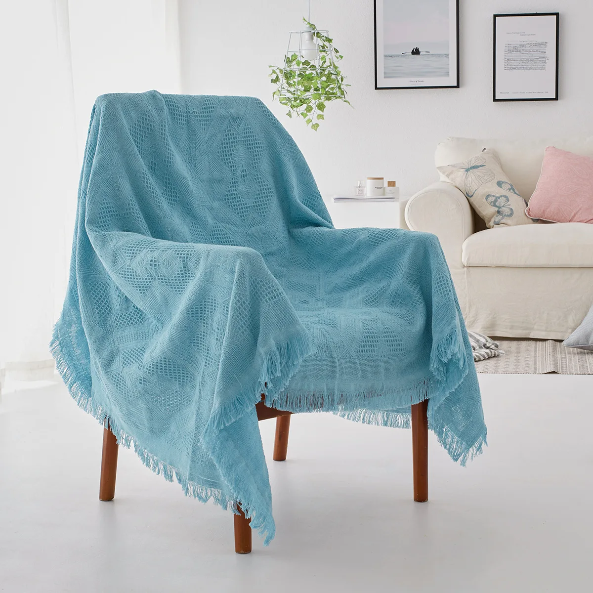 Yaapeet Soild Цвет диван полотенце покрывала для дивана стрейч для диван в гостиной крышка кресло угловой чехол на диван Slipovers - Цвет: blue