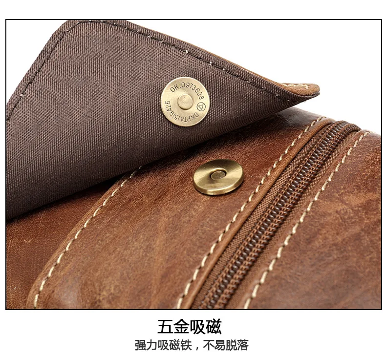 New Arrival Waist Bag Men Genuine Leather Crossbody Messenger Shoulder Bag Retro Cowhide Leather Belt Bag Fanny Pack Waist Pouch