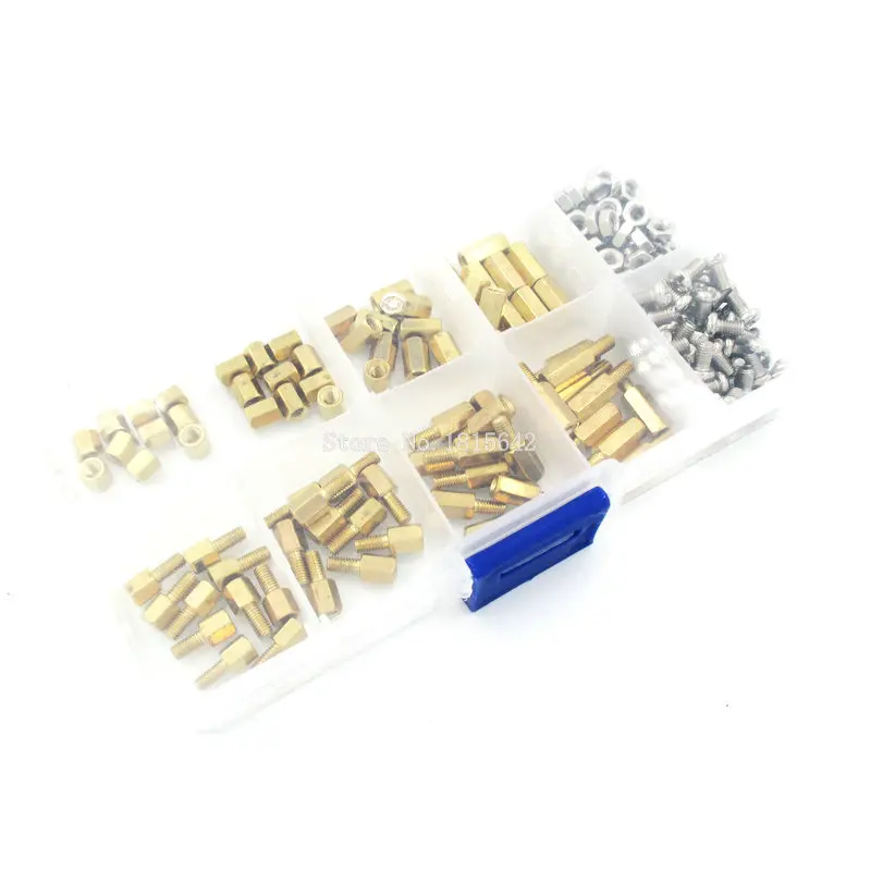200 шт M3 PCB Шестигранная Мужская муфта с внутренней резьбой стойки/винт/Шестигранная гайка ассортимент набор с пластиковой коробкой M3* 5 мм-M3*10 мм