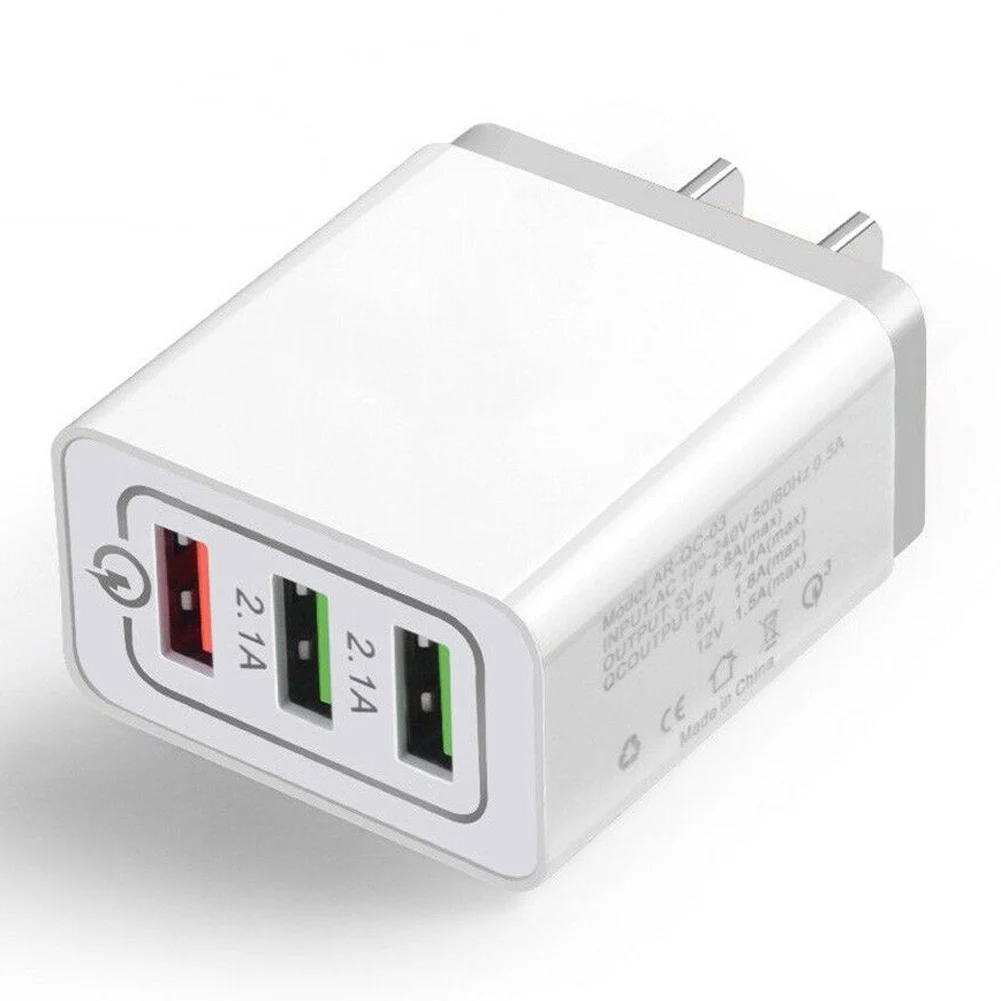 

3 Ports Fast Quick Charge Head QC3.0 USB Universal Wall Charger Adapter OC-shipping