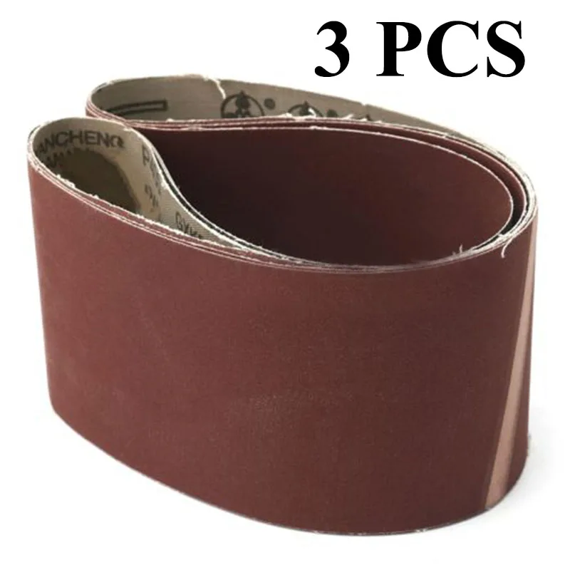 papier abrasif 3Pcs 4''x 36'' Sanding Belts 240/320/400 Grit Grinding Polishing Aluminum Oxide ambout ponceuse ongle