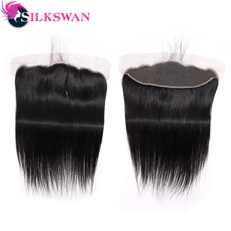 Silkswan прямые длинные 3 пряди для наращивания волос с 13*4 прозрачным фронтальным кружевом 30-40 дюймов средний коэффициент remy волос