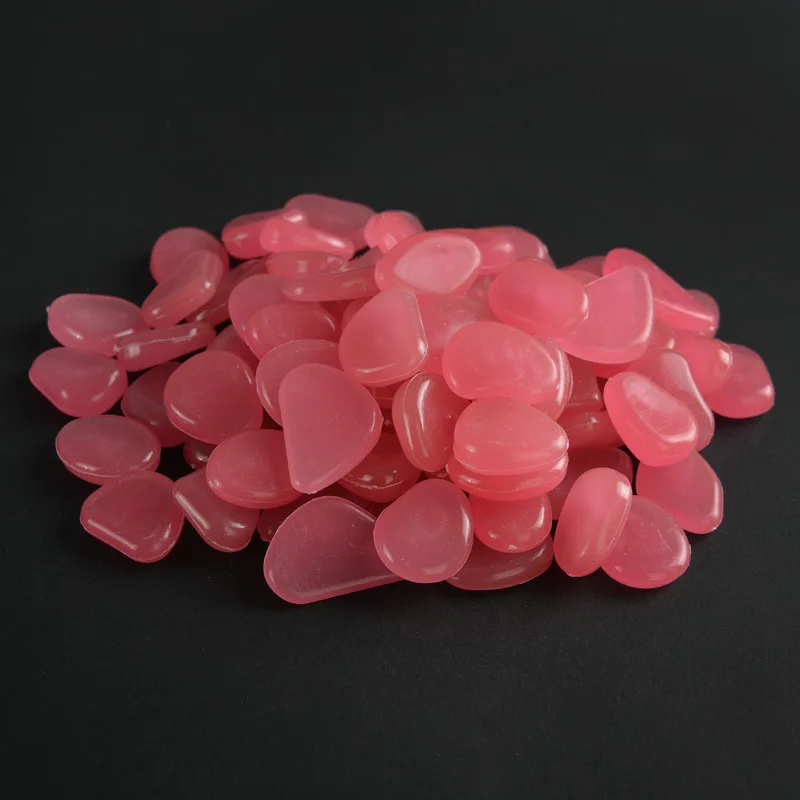 PINK D-50PCS светится в темноте светящиеся галечные камни для дорожки аквариума декор светящиеся камни Свадебная вечеринка рок сад - Цвет: PINK