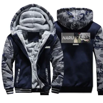 

2020 Hot Sale Cartoon Japan Streetwear Hoodies Winter Naruto Kakashi Hoodie Clothing Jackets Men Thickens Tops Sweatshirts