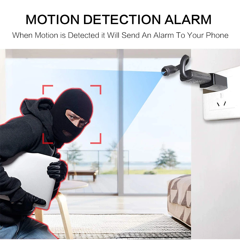 Mini Câmera ip sem Fio com Detecção de Movimento Vigilância em Tempo Real Gravação de Vídeo Loop Câmera Secreta Wi-fi Usb hd 1080p Casa Inteligente - Image 3