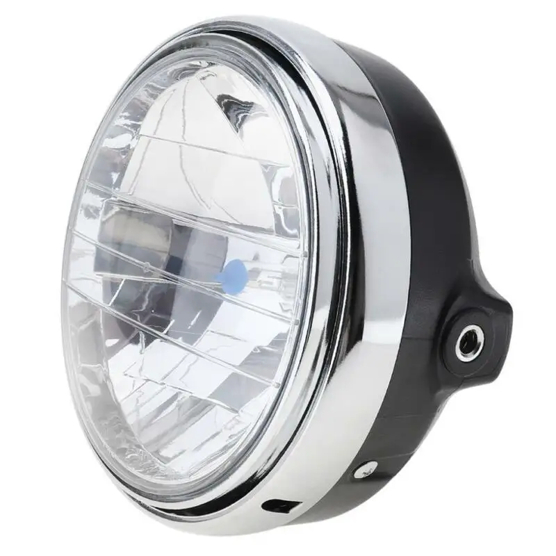 

Universal Motorcycle Clear Round Headlight Lens Beam Headlamp Plastic Aluminum