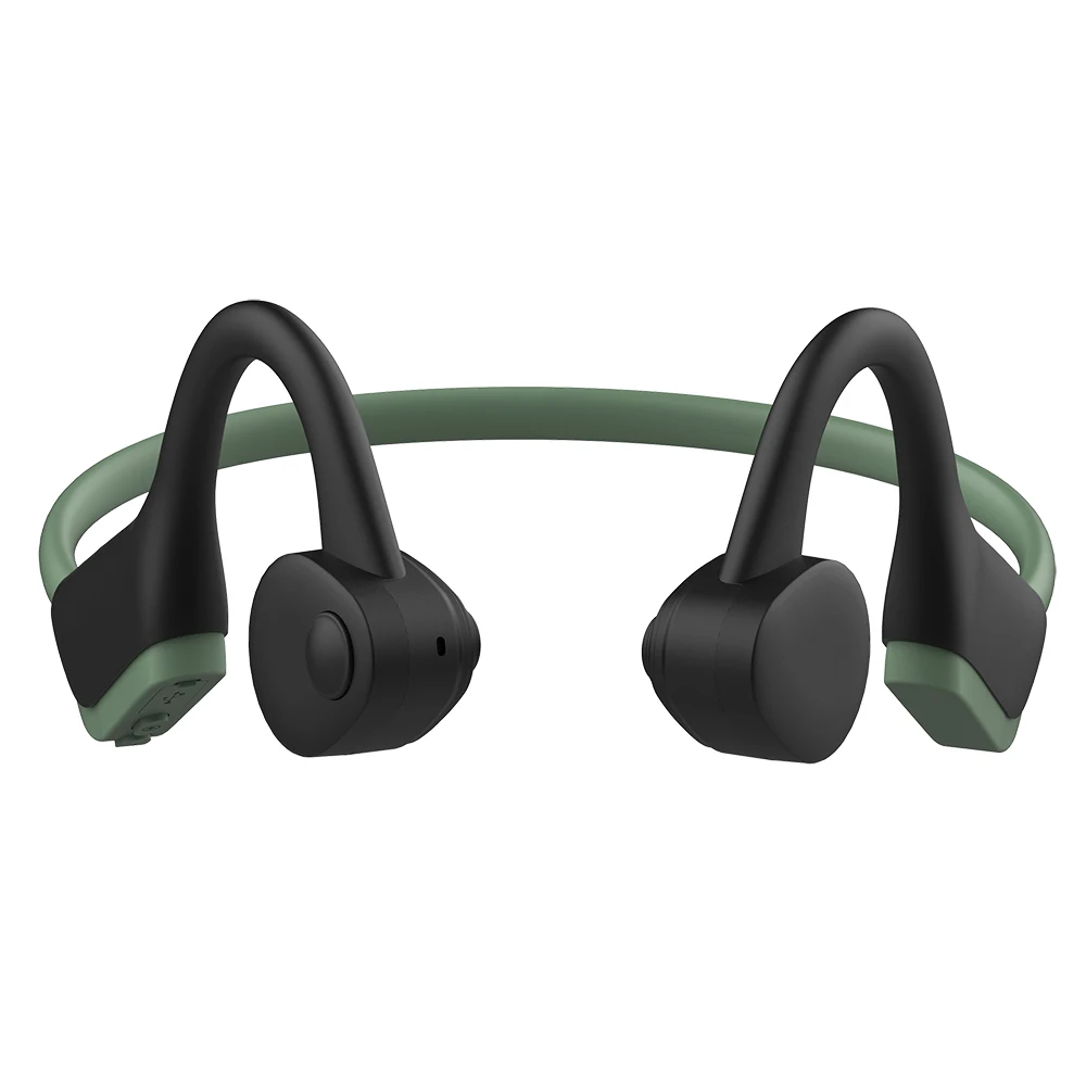 Костной проводимости наушники Bluetooth 5,0 стерео беспроводные наушники IP56 Водонепроницаемая Пылезащитная Спортивная гарнитура J20 - Цвет: Black Green